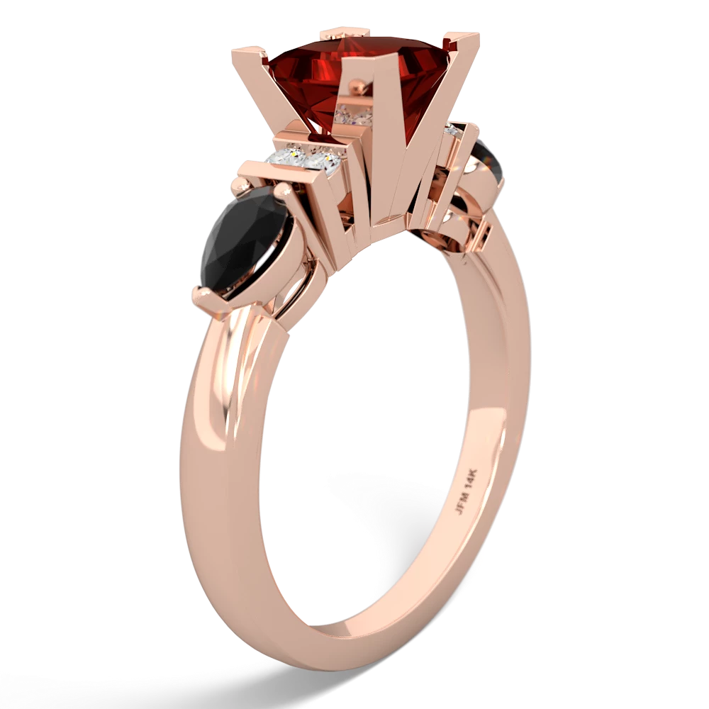 Garnet 6Mm Princess Eternal Embrace Engagement 14K Rose Gold ring C2002