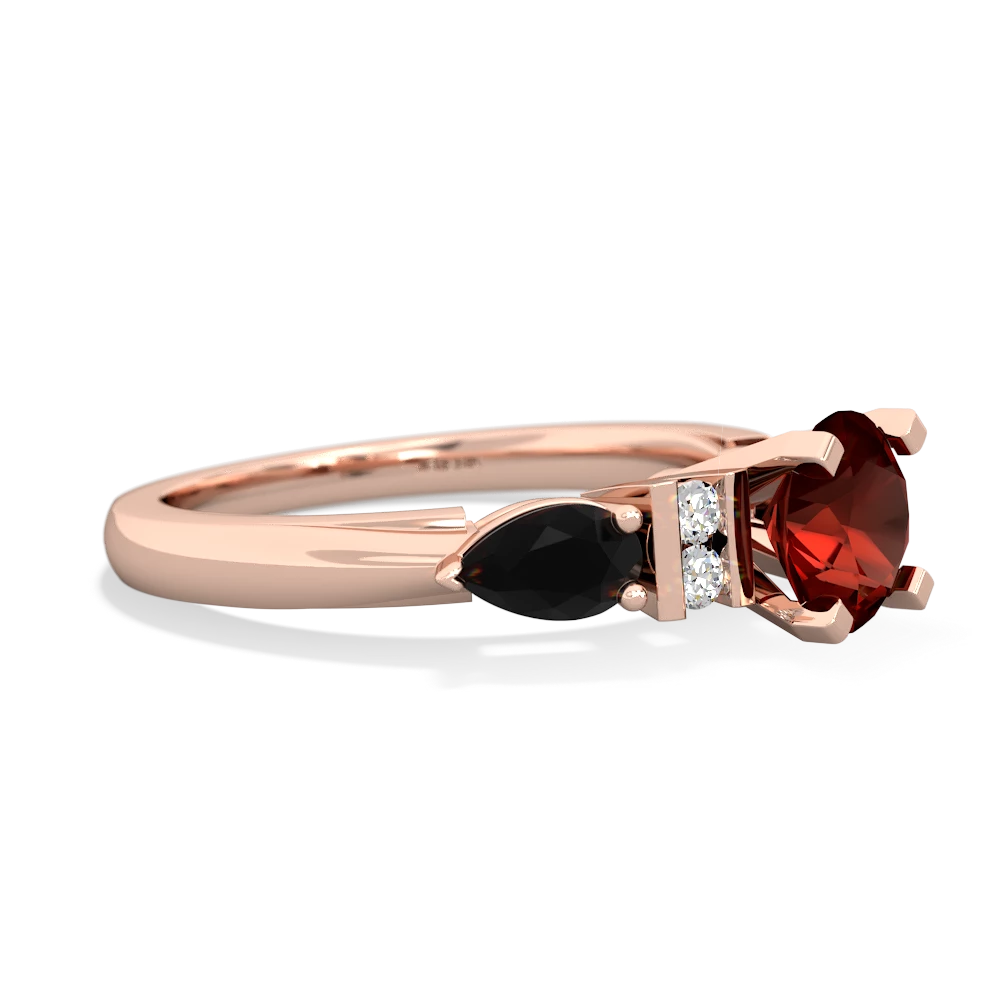 Garnet 6Mm Round Eternal Embrace Engagement 14K Rose Gold ring R2005