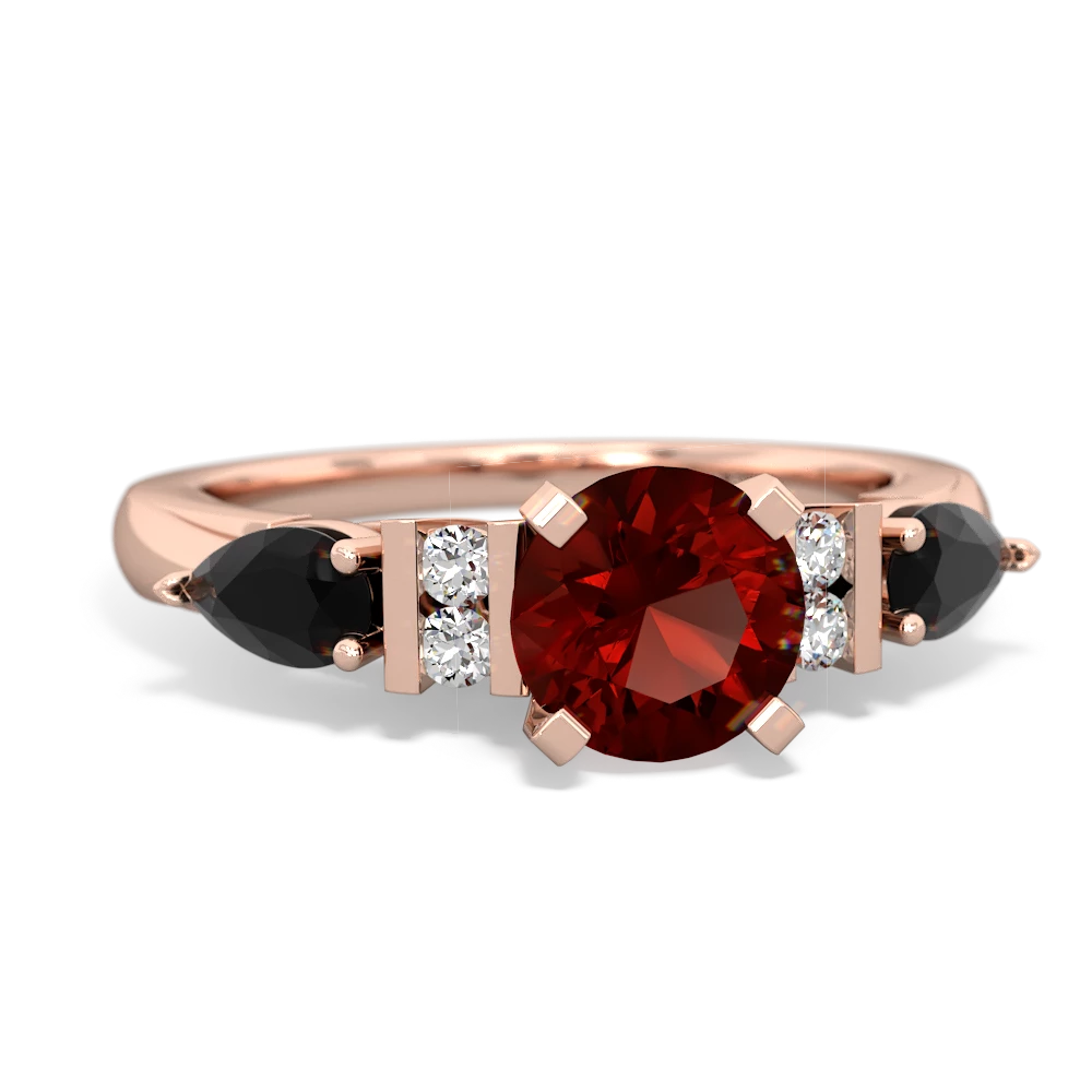 Garnet 6Mm Round Eternal Embrace Engagement 14K Rose Gold ring R2005