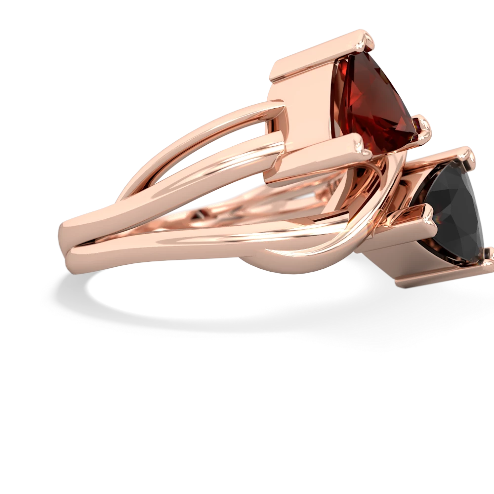 Garnet Split Band Swirl 14K Rose Gold ring R2341