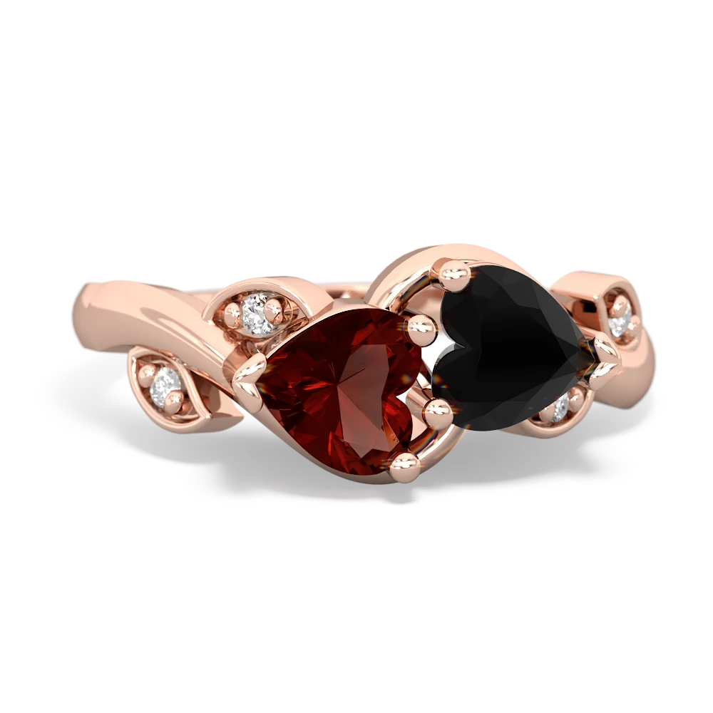 Garnet Floral Elegance 14K Rose Gold ring R5790