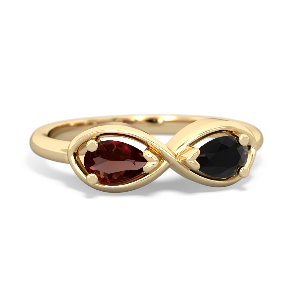 Garnet Infinity 14K Yellow Gold ring R5050