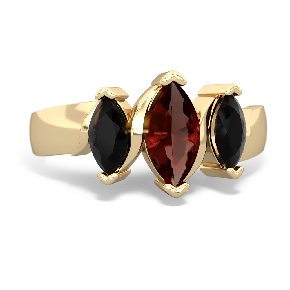 Garnet Three Peeks 14K Yellow Gold ring R2433