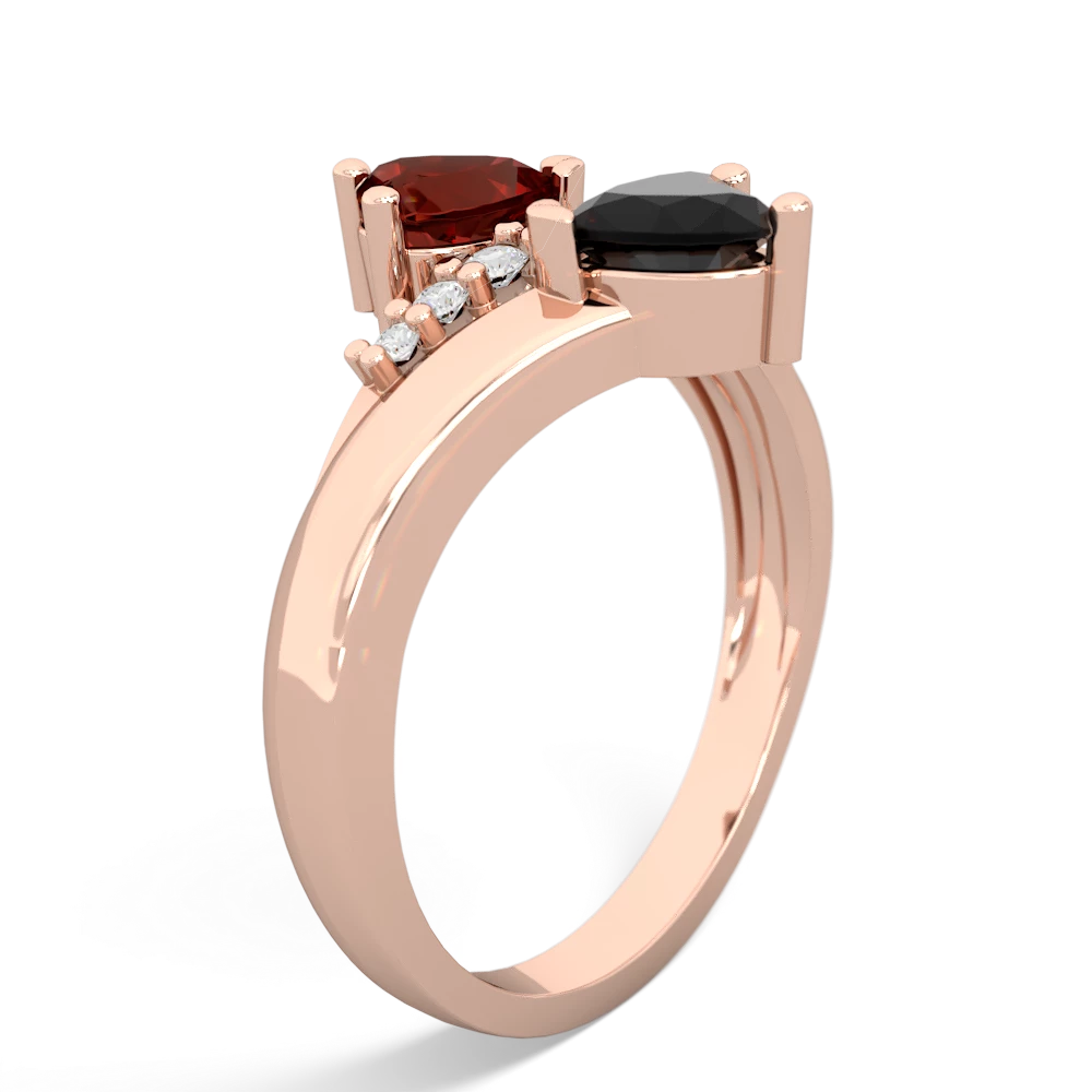 Garnet Heart To Heart 14K Rose Gold ring R2064