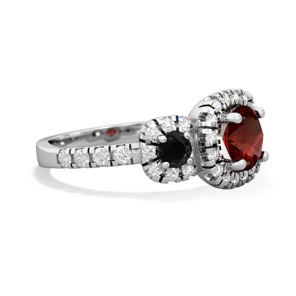 Garnet Regal Halo 14K White Gold ring R5350