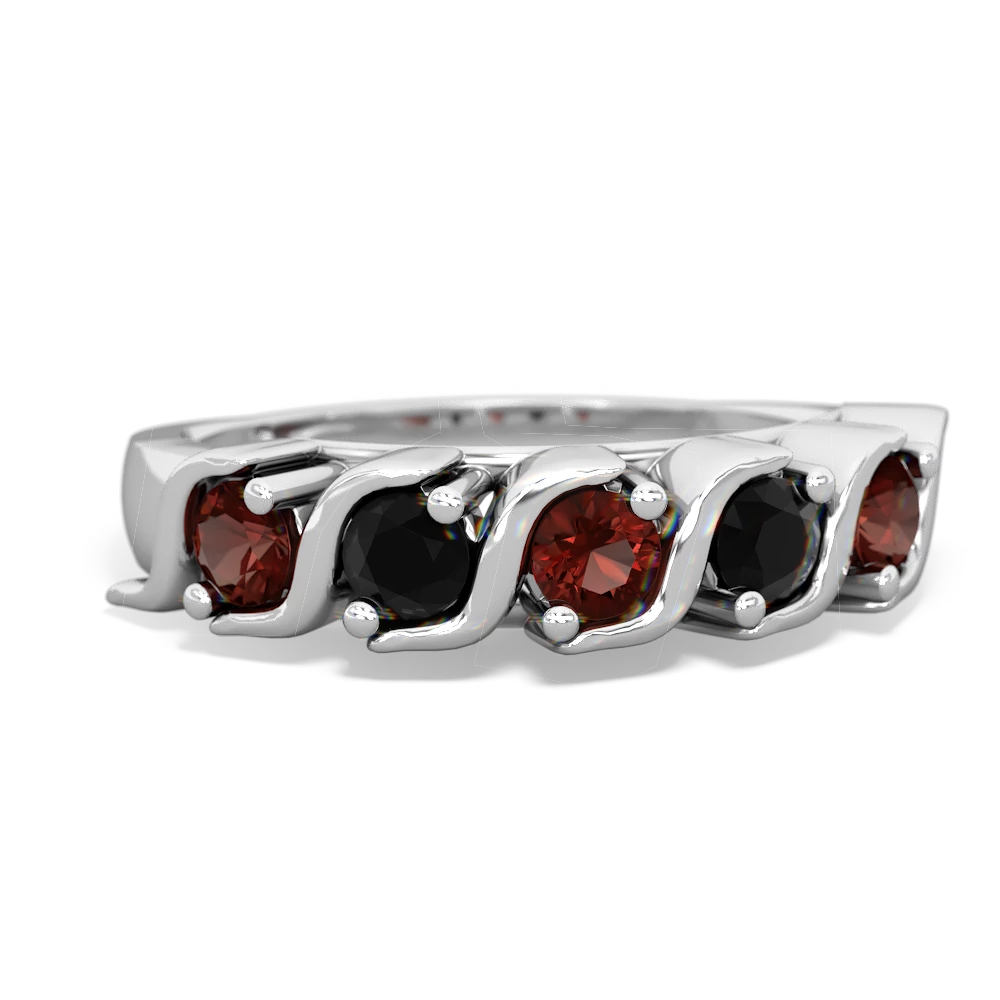 Garnet Anniversary Band 14K White Gold ring R2089