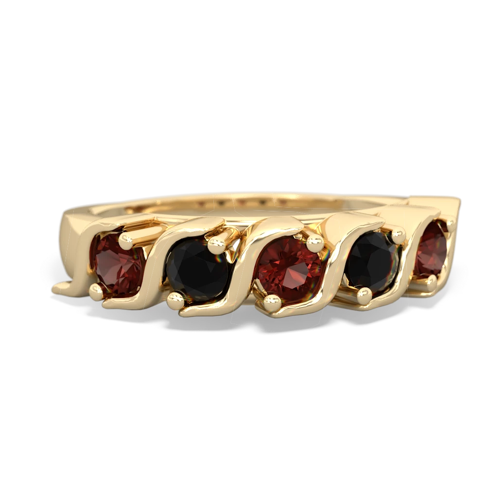 Garnet Anniversary Band 14K Yellow Gold ring R2089