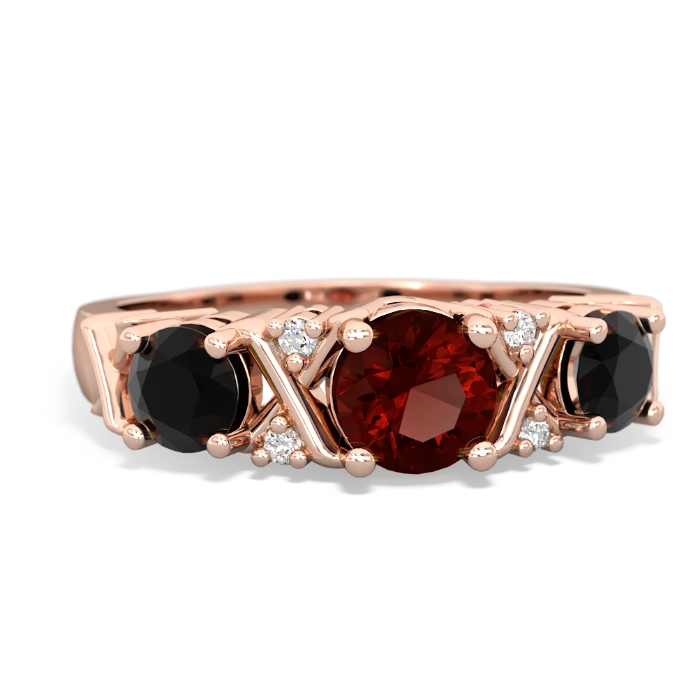 Garnet Hugs And Kisses 14K Rose Gold ring R5016