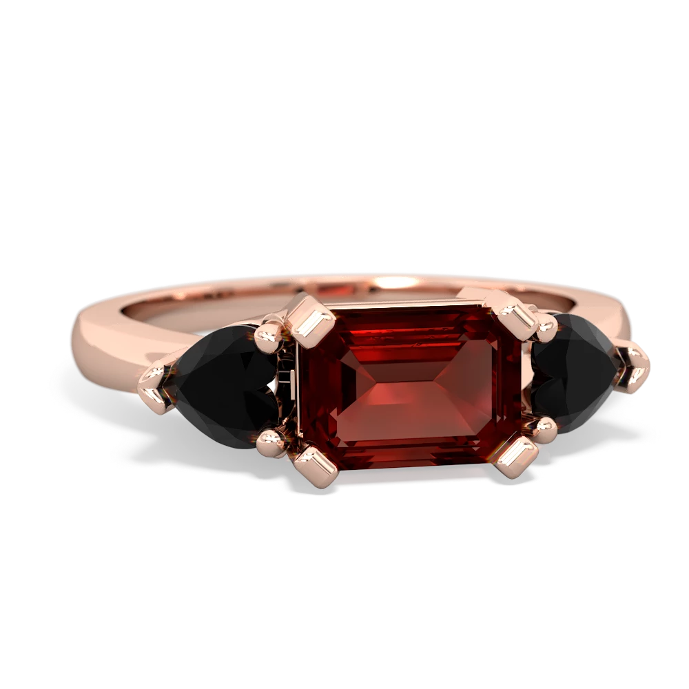 Garnet Three Stone 14K Rose Gold ring R5235