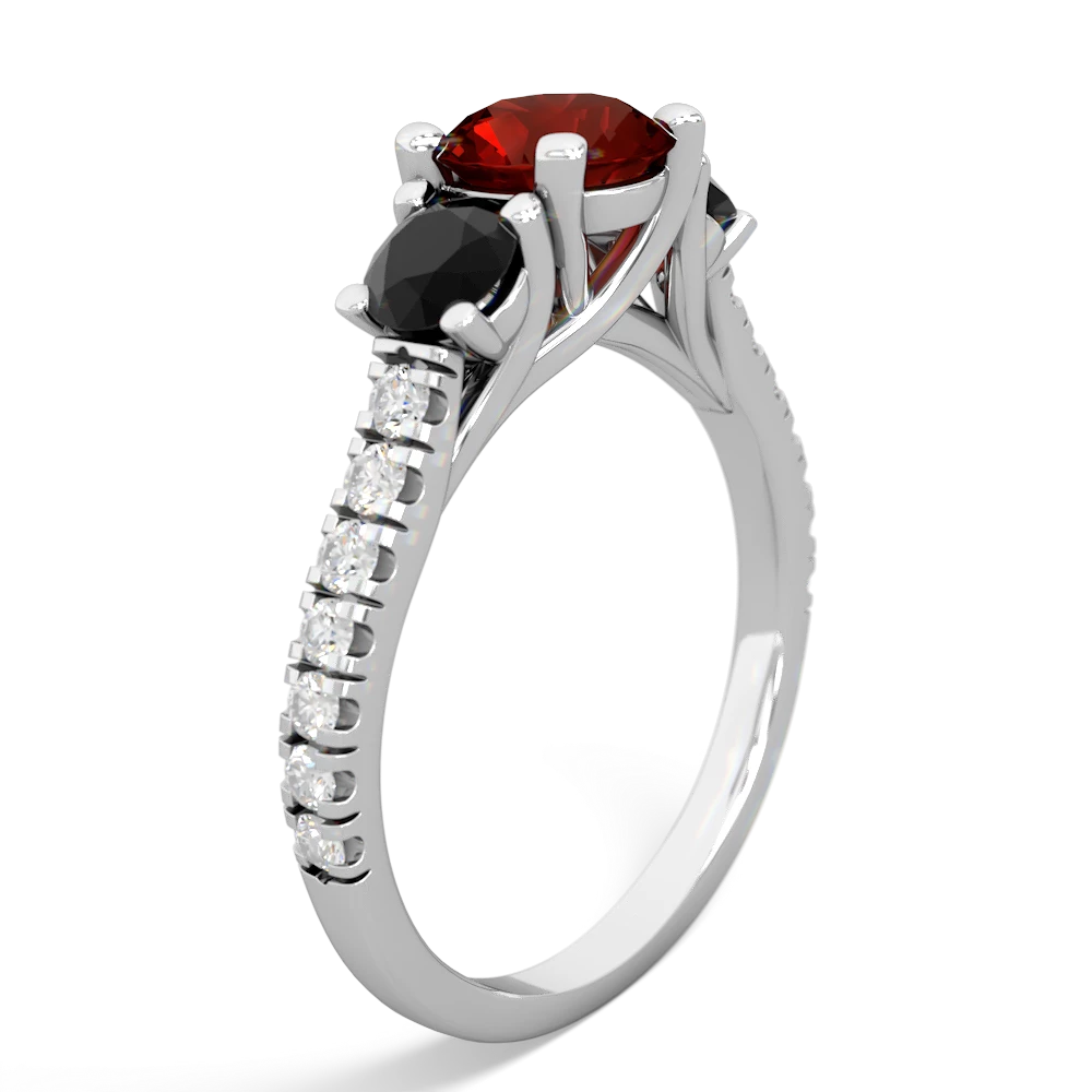 Garnet Pave Trellis 14K White Gold ring R5500