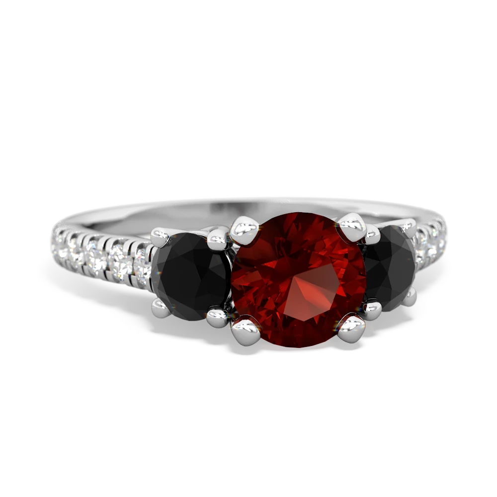 Garnet Pave Trellis 14K White Gold ring R5500