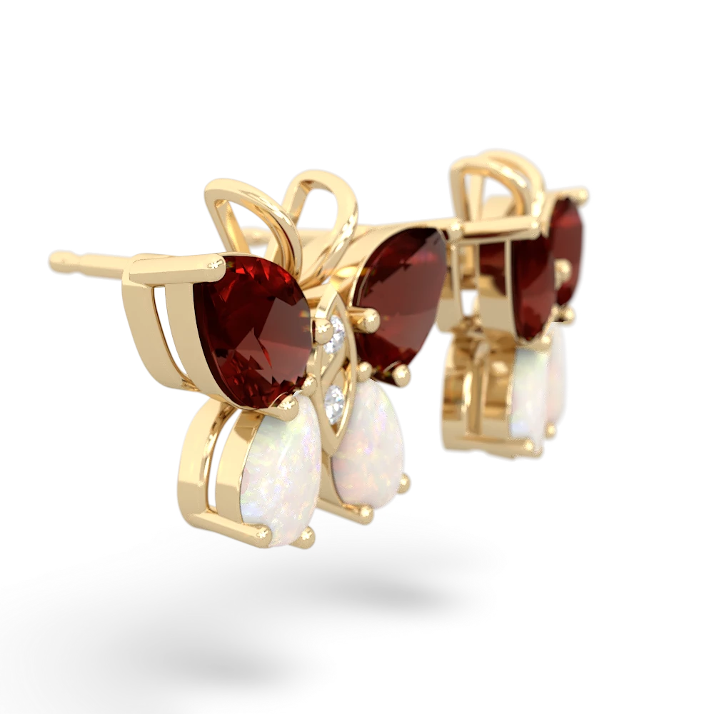 Garnet Butterfly 14K Yellow Gold earrings E2215