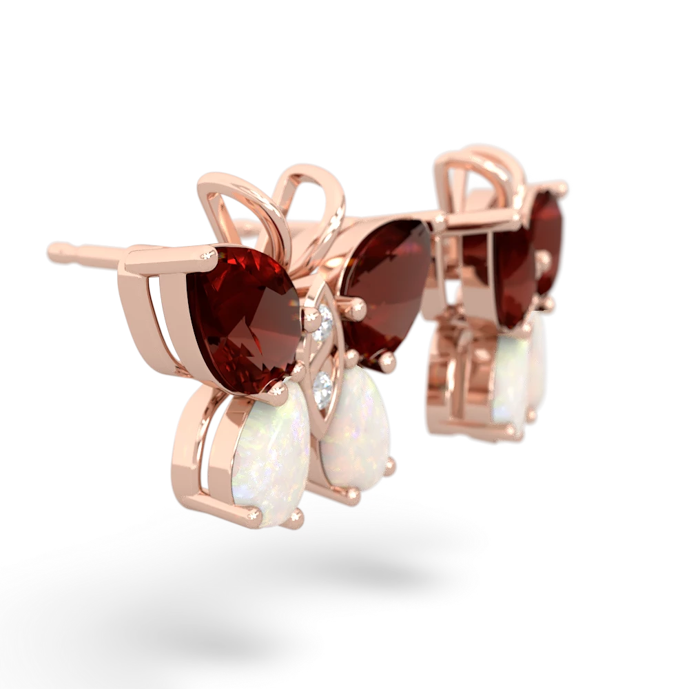 Garnet Butterfly 14K Rose Gold earrings E2215