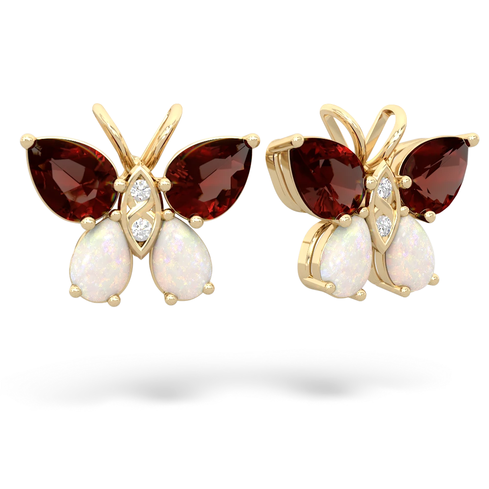 Garnet Butterfly 14K Yellow Gold earrings E2215