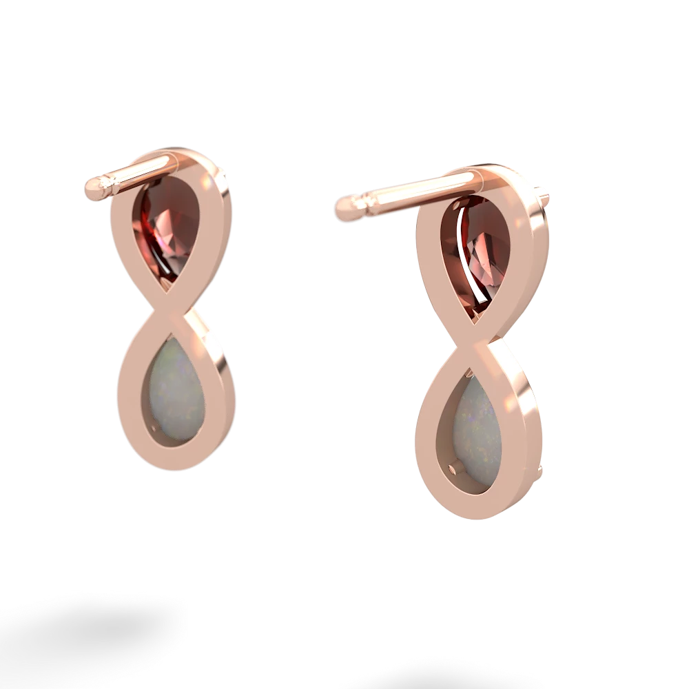 Garnet Infinity 14K Rose Gold earrings E5050