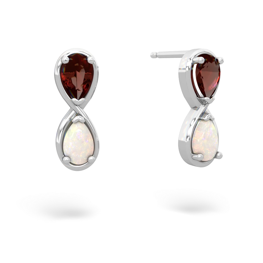 Garnet Infinity 14K White Gold earrings E5050