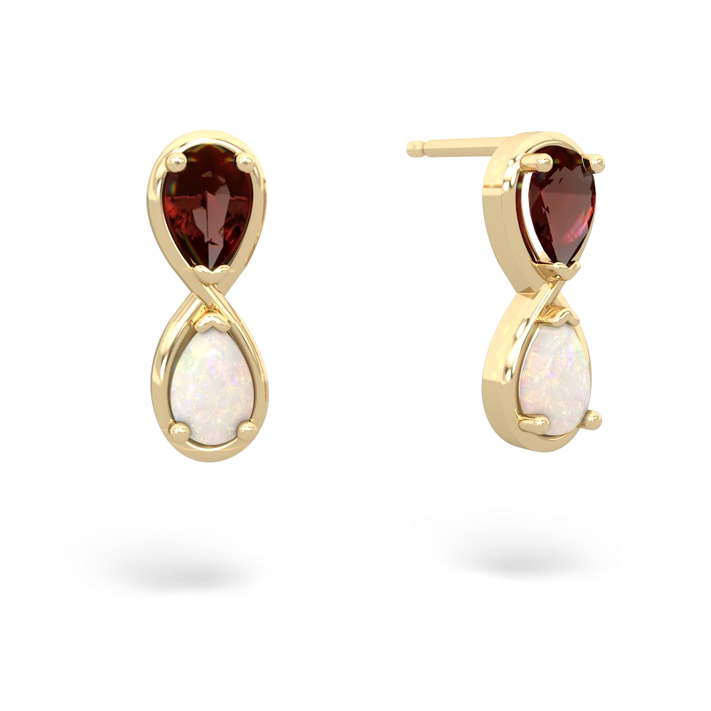 Garnet Infinity 14K Yellow Gold earrings E5050