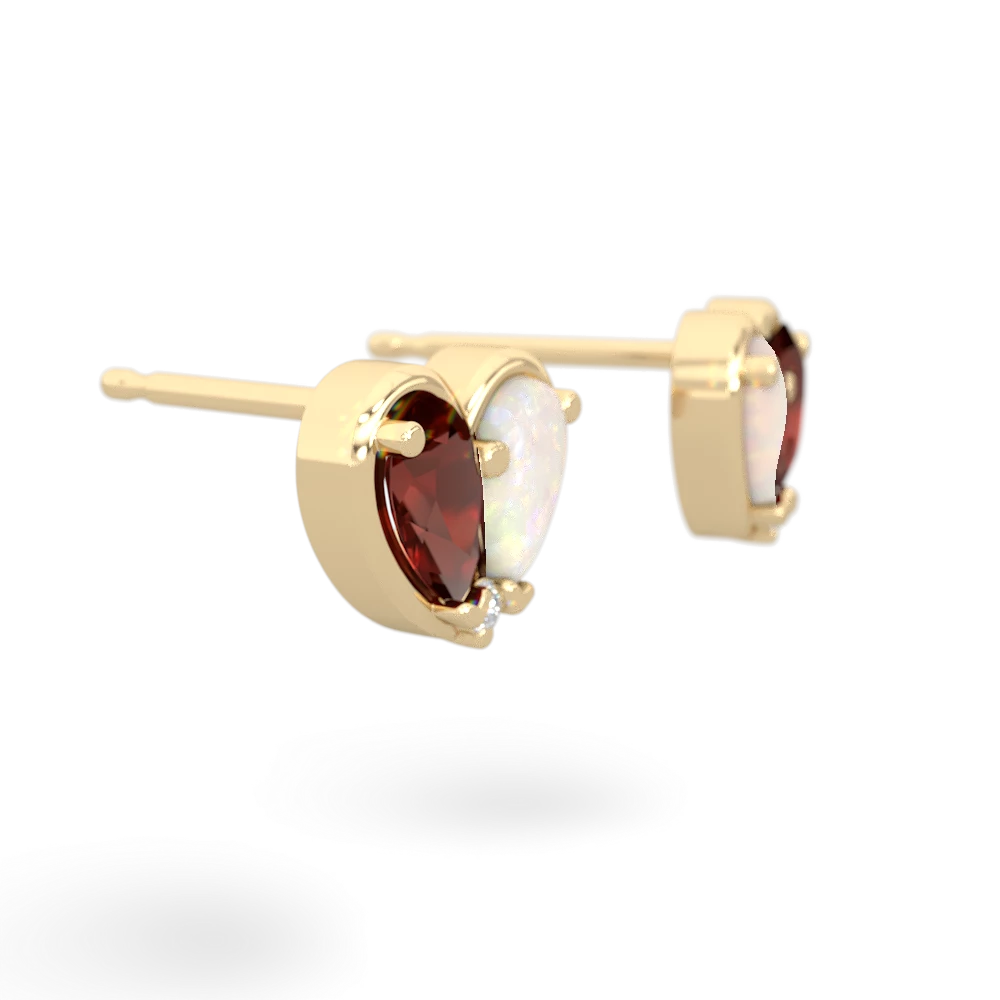 Garnet 'Our Heart' 14K Yellow Gold earrings E5072