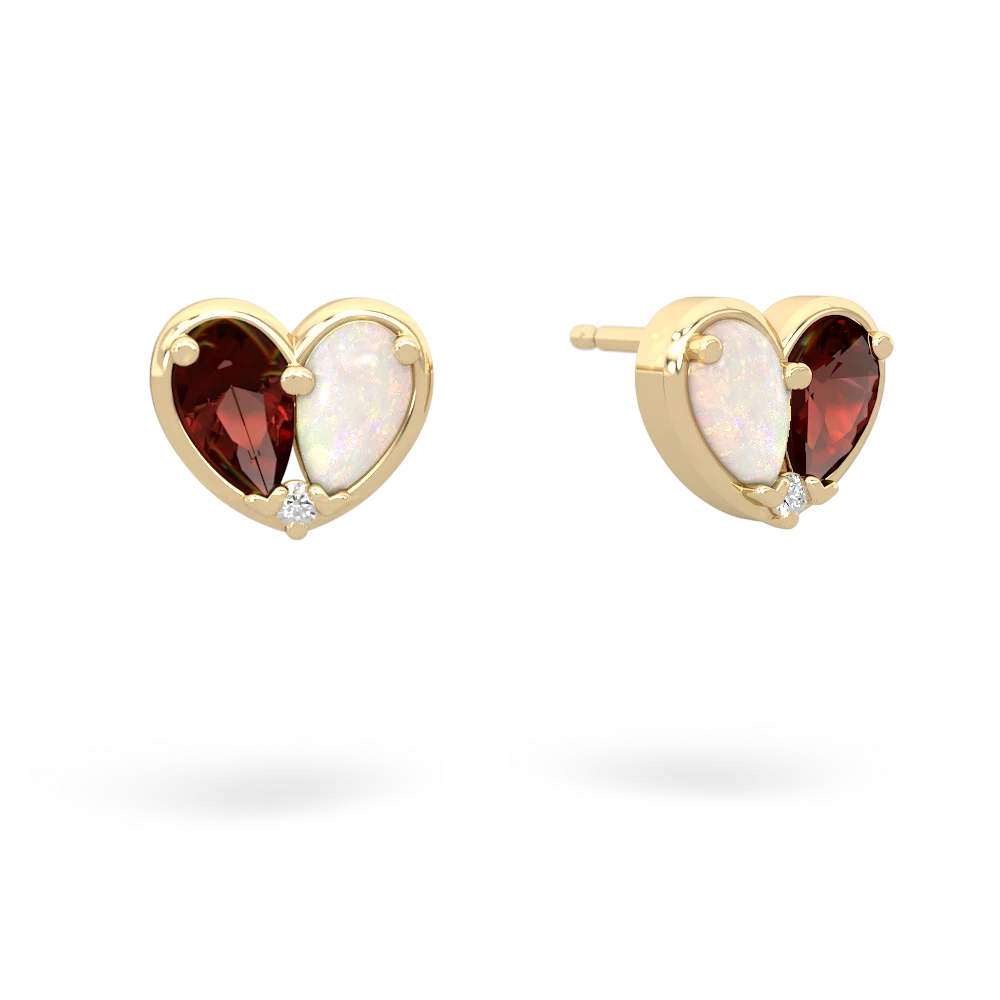 Garnet 'Our Heart' 14K Yellow Gold earrings E5072