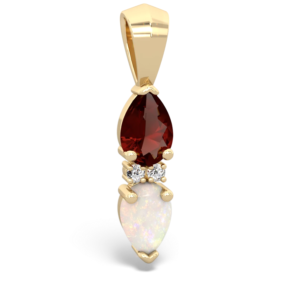 Garnet Bowtie Drop 14K Yellow Gold pendant P0865