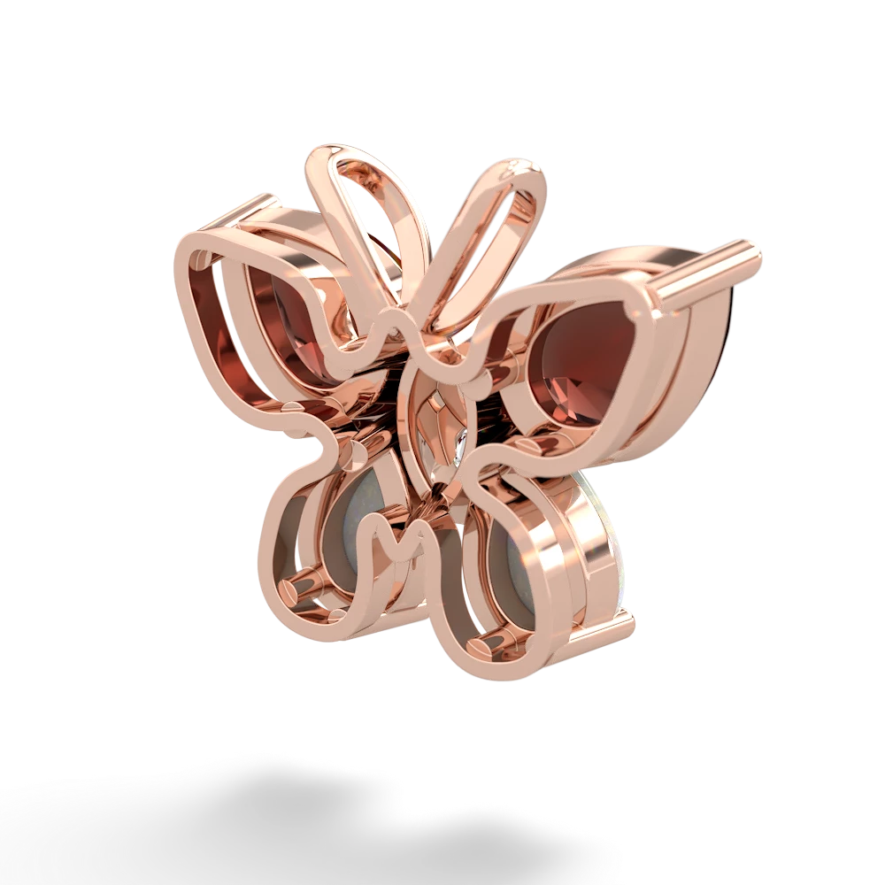 Garnet Butterfly 14K Rose Gold pendant P2215