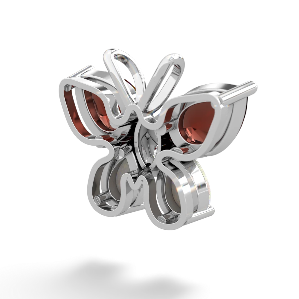 Garnet Butterfly 14K White Gold pendant P2215