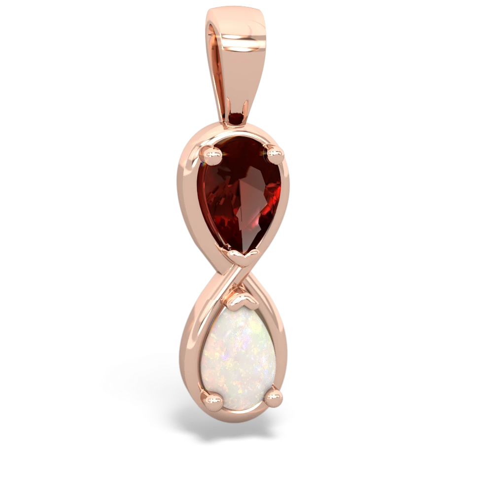 Garnet Infinity 14K Rose Gold pendant P5050