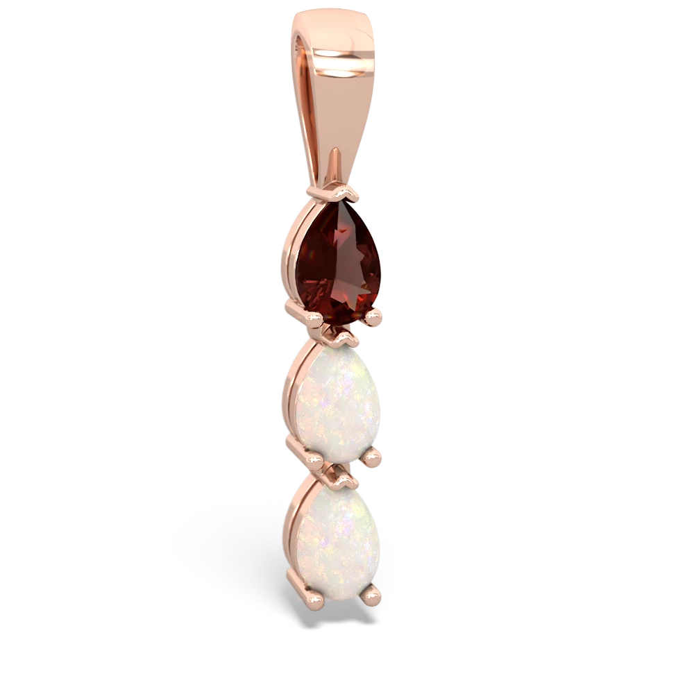 Garnet Dew Drops 14K Rose Gold pendant P2251