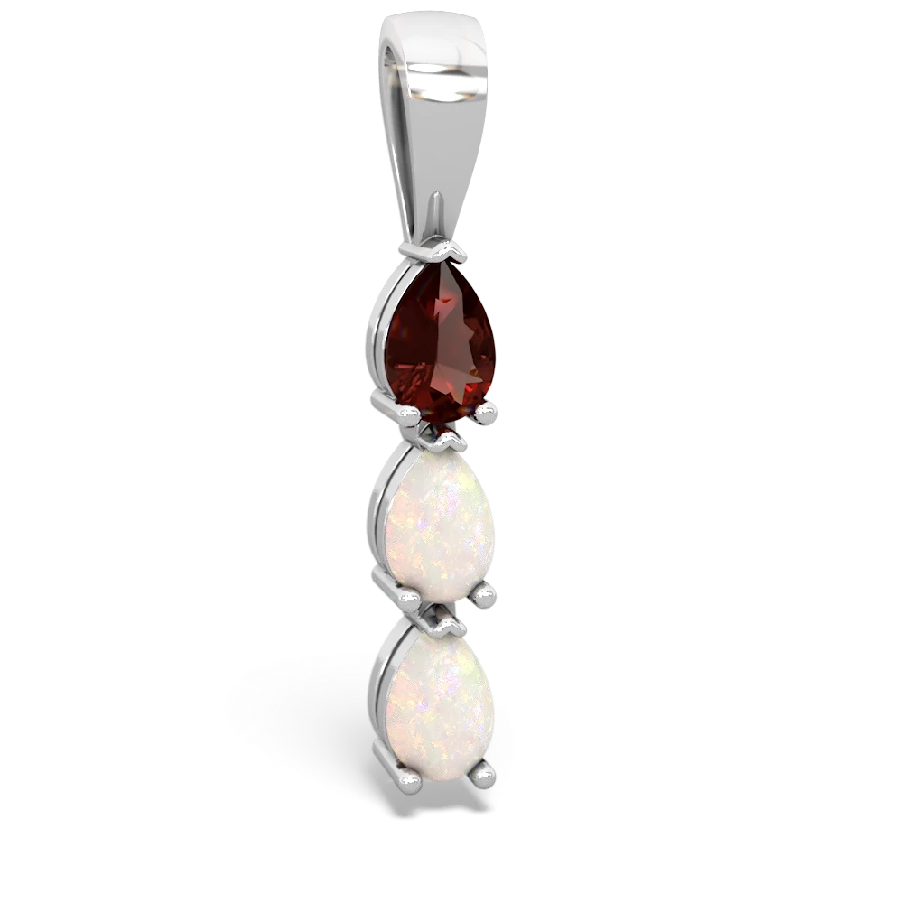 Garnet Dew Drops 14K White Gold pendant P2251