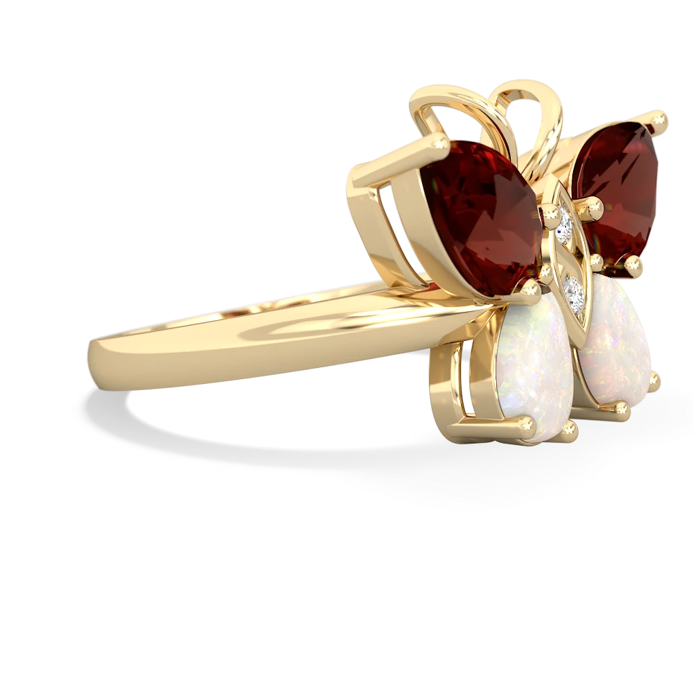 Garnet Butterfly 14K Yellow Gold ring R2215