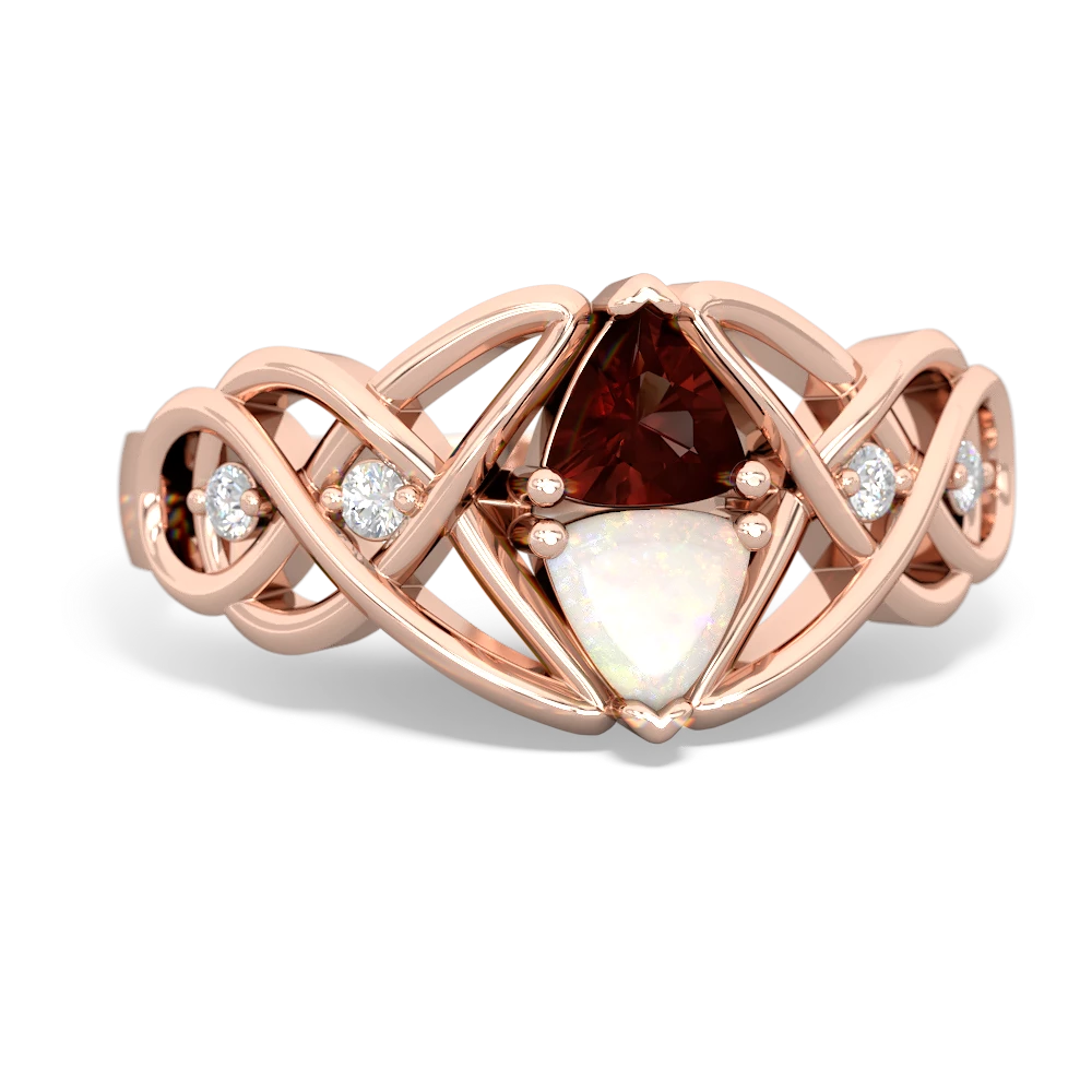 Garnet Keepsake Celtic Knot 14K Rose Gold ring R5300