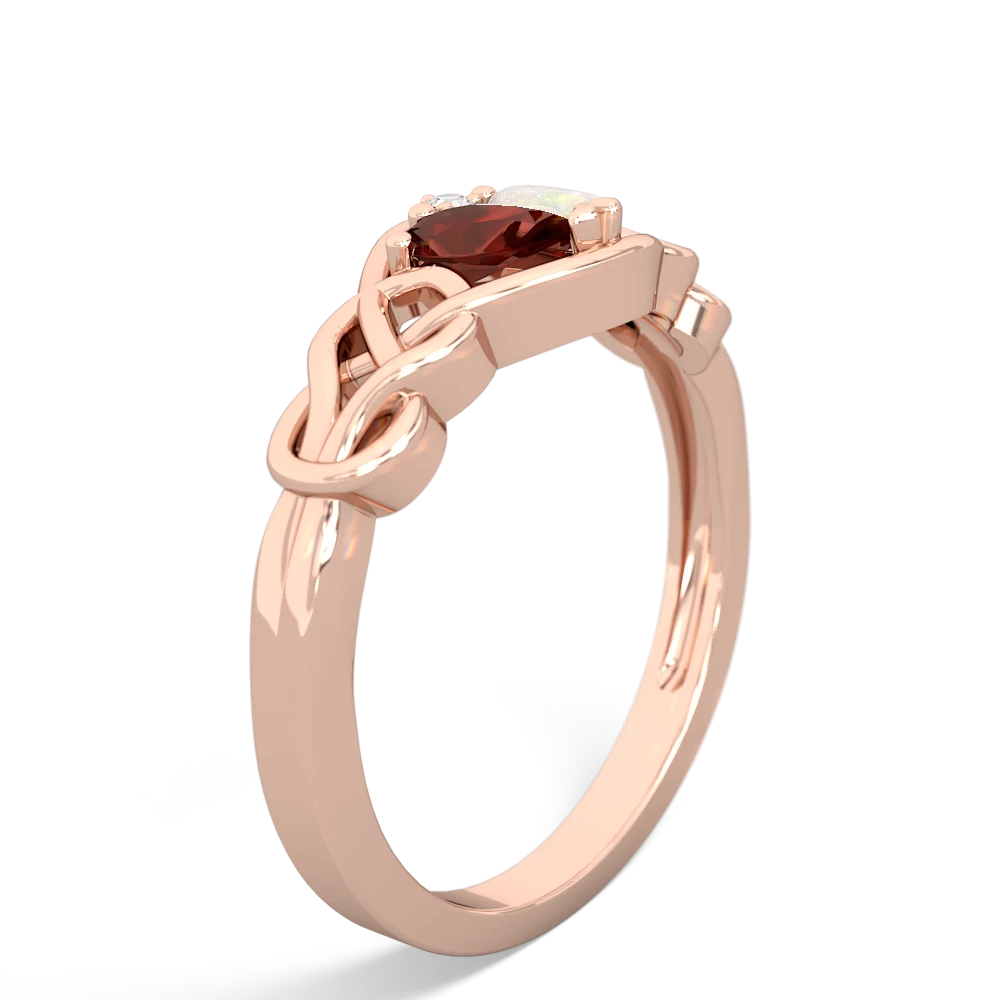 Garnet Celtic Love Knot 14K Rose Gold ring R5420