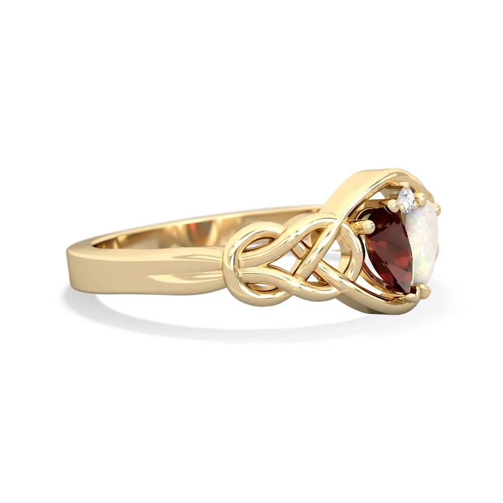 Garnet Celtic Love Knot 14K Yellow Gold ring R5420