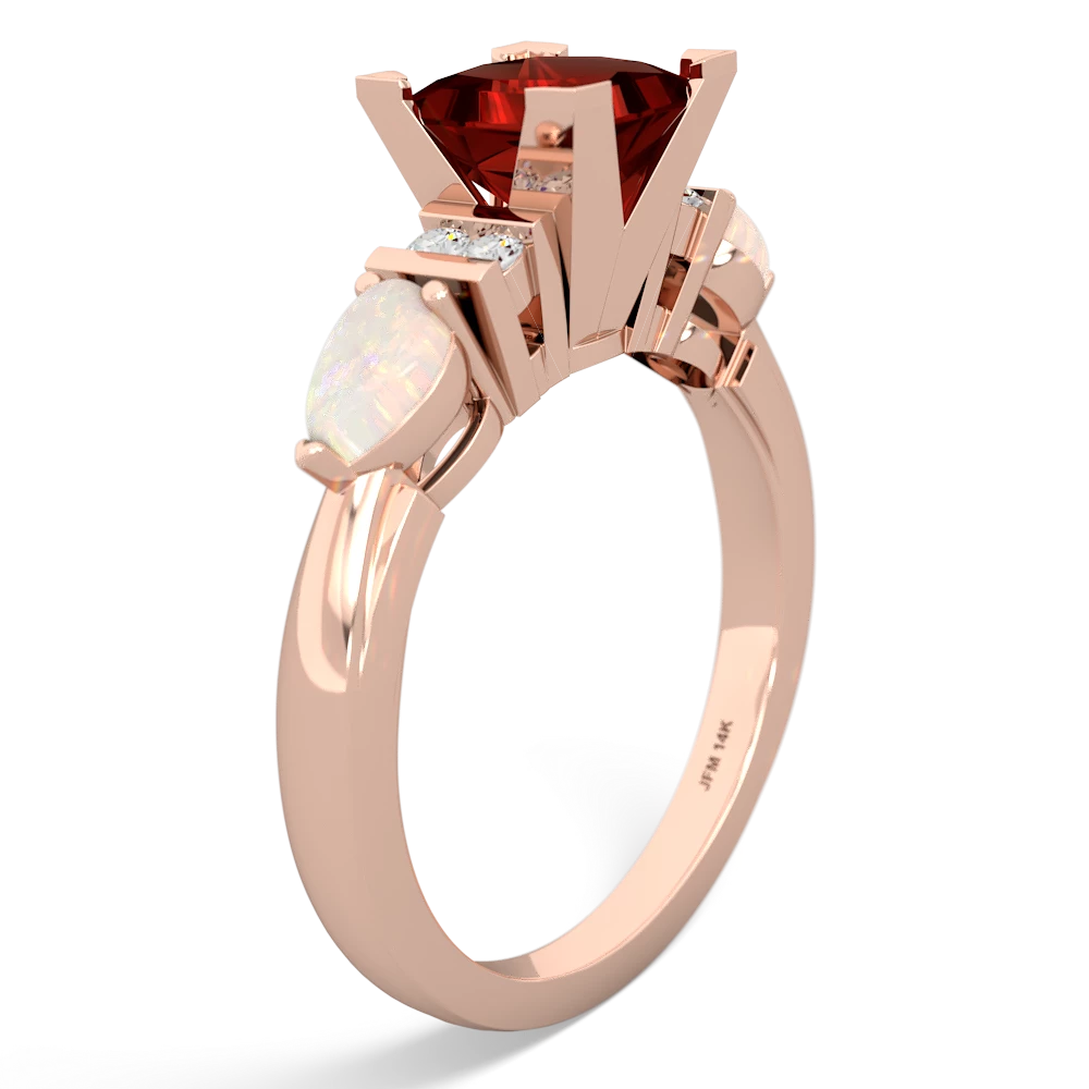 Garnet 6Mm Princess Eternal Embrace Engagement 14K Rose Gold ring C2002