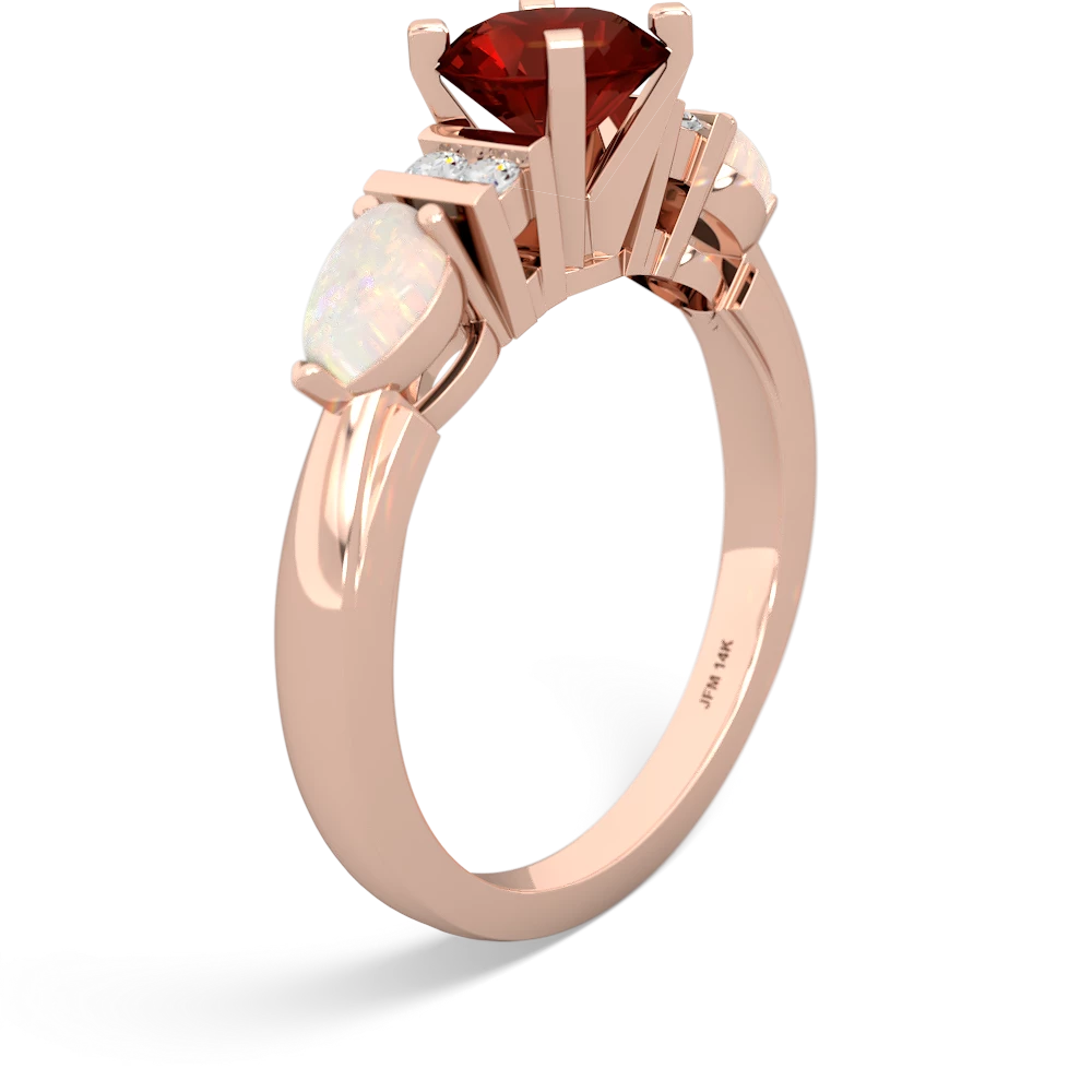 Garnet 6Mm Round Eternal Embrace Engagement 14K Rose Gold ring R2005