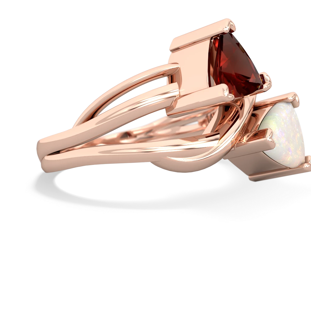 Garnet Split Band Swirl 14K Rose Gold ring R2341