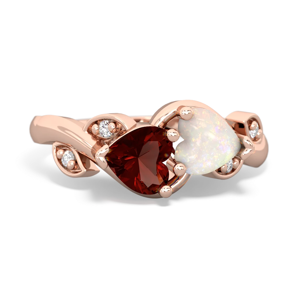 Garnet Floral Elegance 14K Rose Gold ring R5790