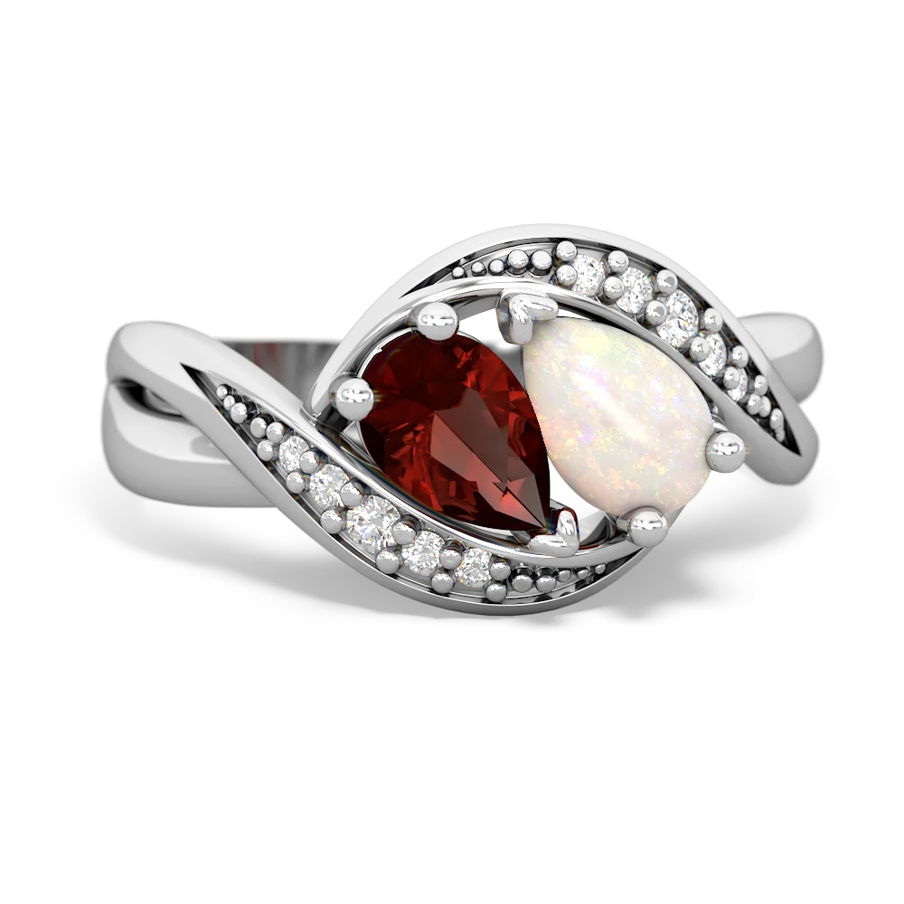 Garnet Summer Winds 14K White Gold ring R5342