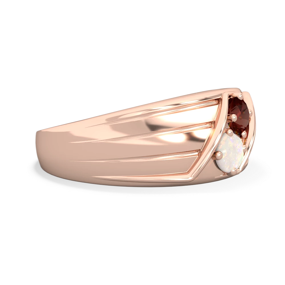 Garnet Men's Streamline 14K Rose Gold ring R0460