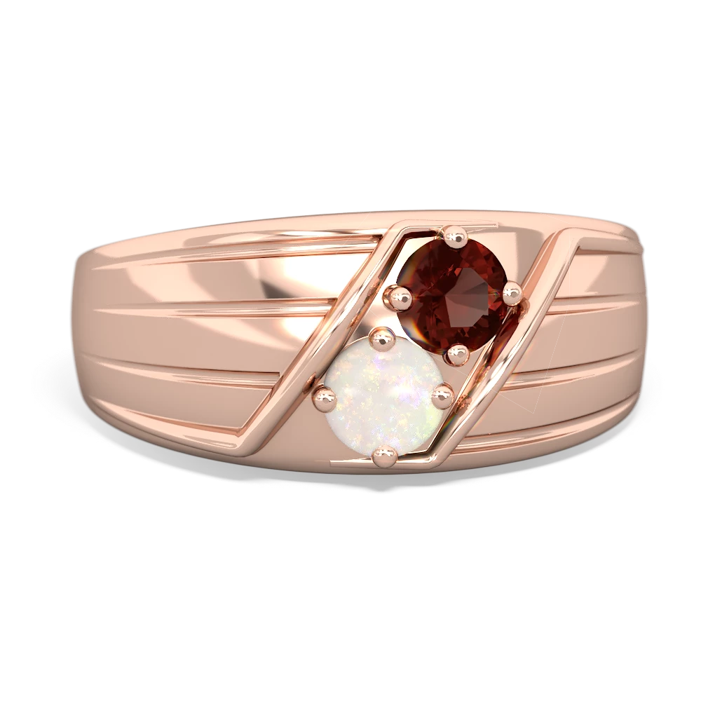 Garnet Men's Streamline 14K Rose Gold ring R0460