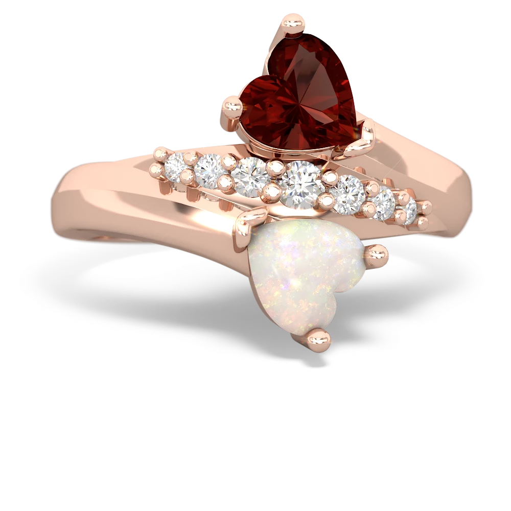 Garnet Heart To Heart 14K Rose Gold ring R2064