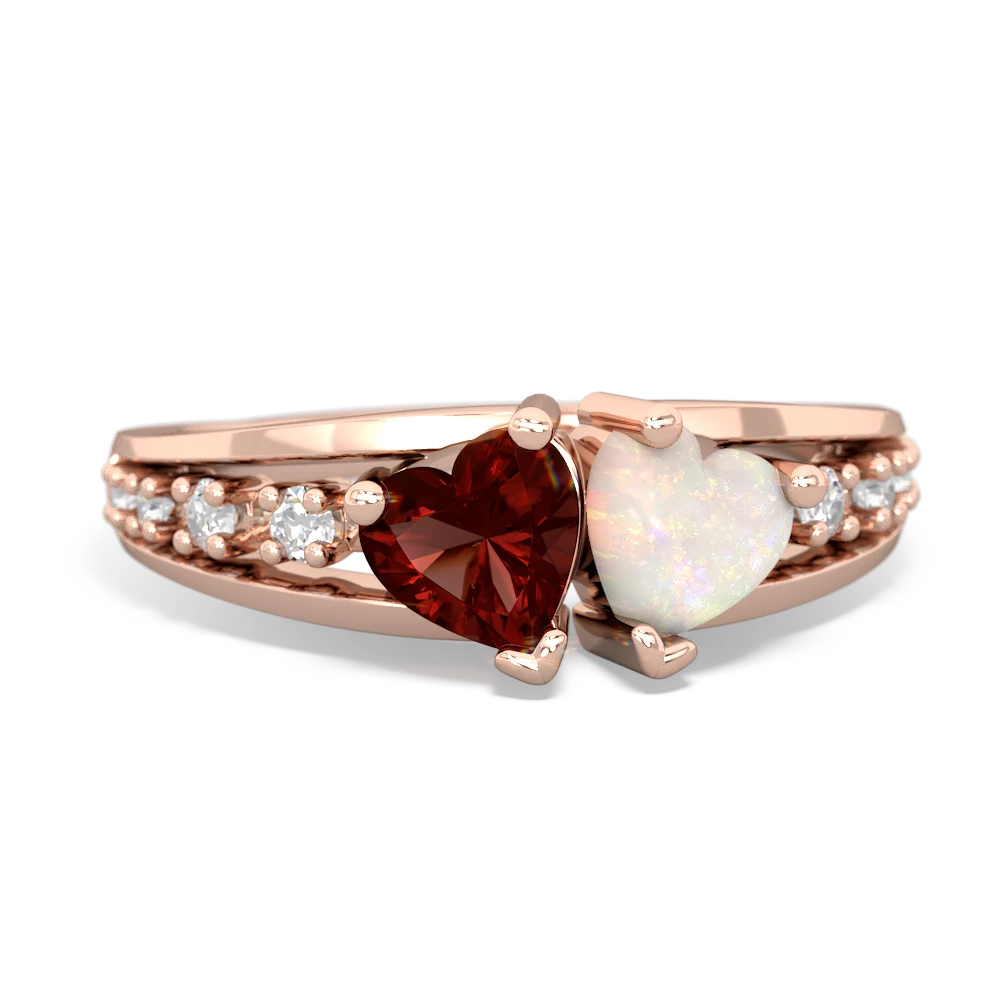 Garnet Heart To Heart 14K Rose Gold ring R3342