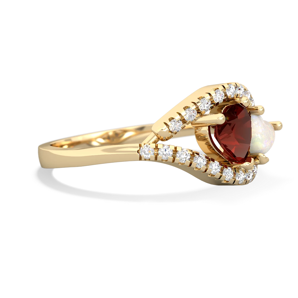 Garnet Mother And Child 14K Yellow Gold ring R3010