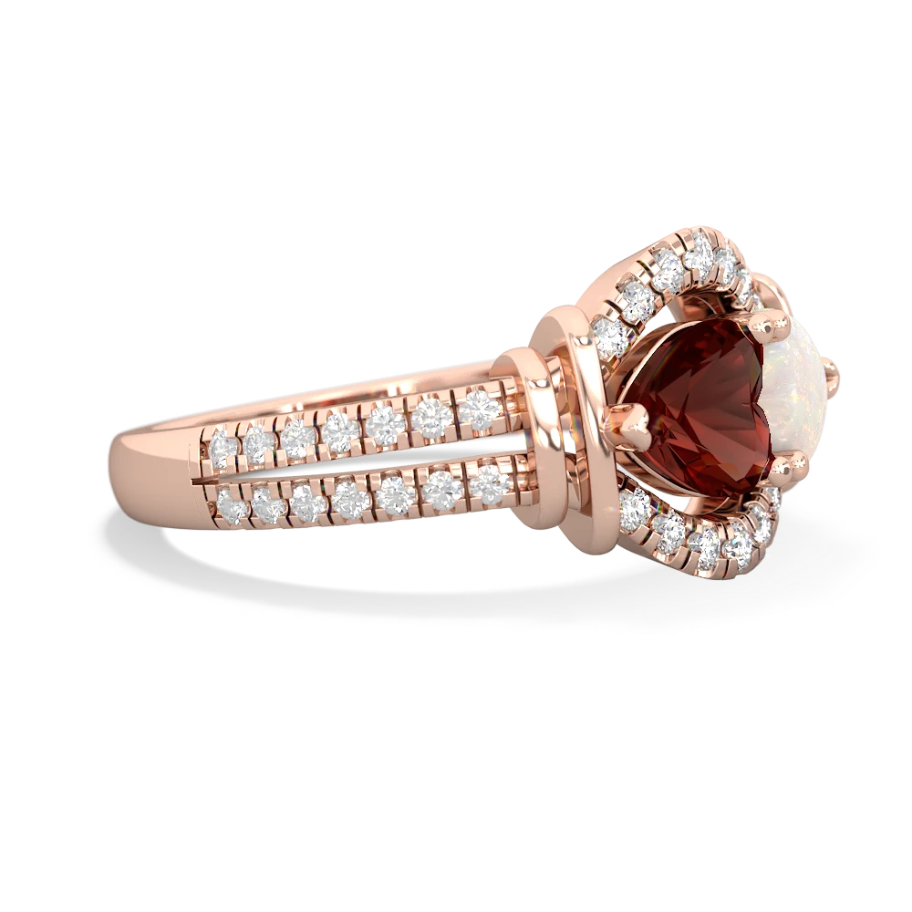 Garnet Art-Deco Keepsake 14K Rose Gold ring R5630