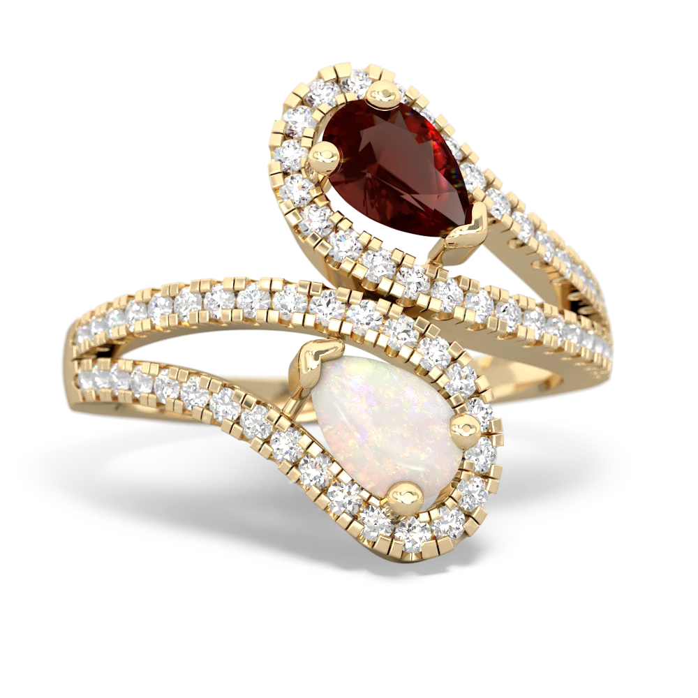 Garnet Diamond Dazzler 14K Yellow Gold ring R3000