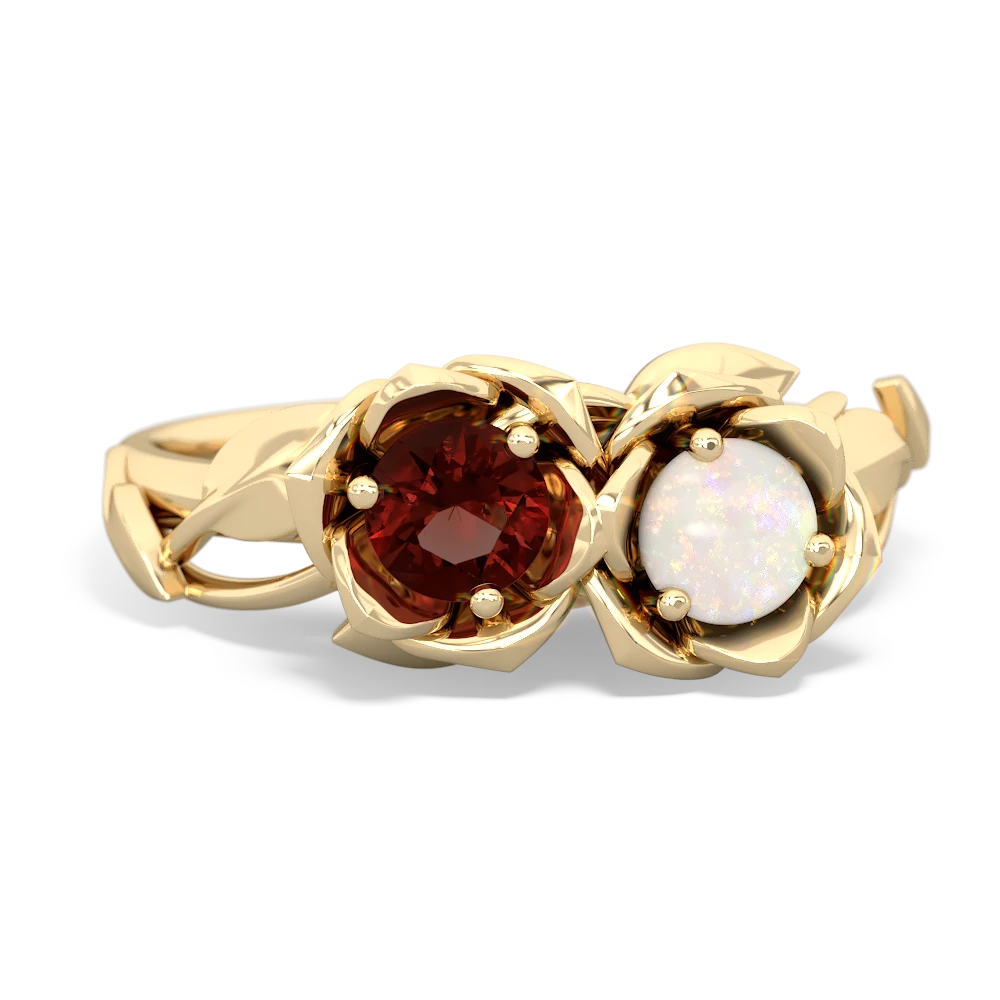 Garnet Rose Garden 14K Yellow Gold ring R5510