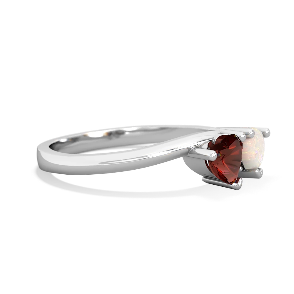 Garnet Sweethearts 14K White Gold ring R5260