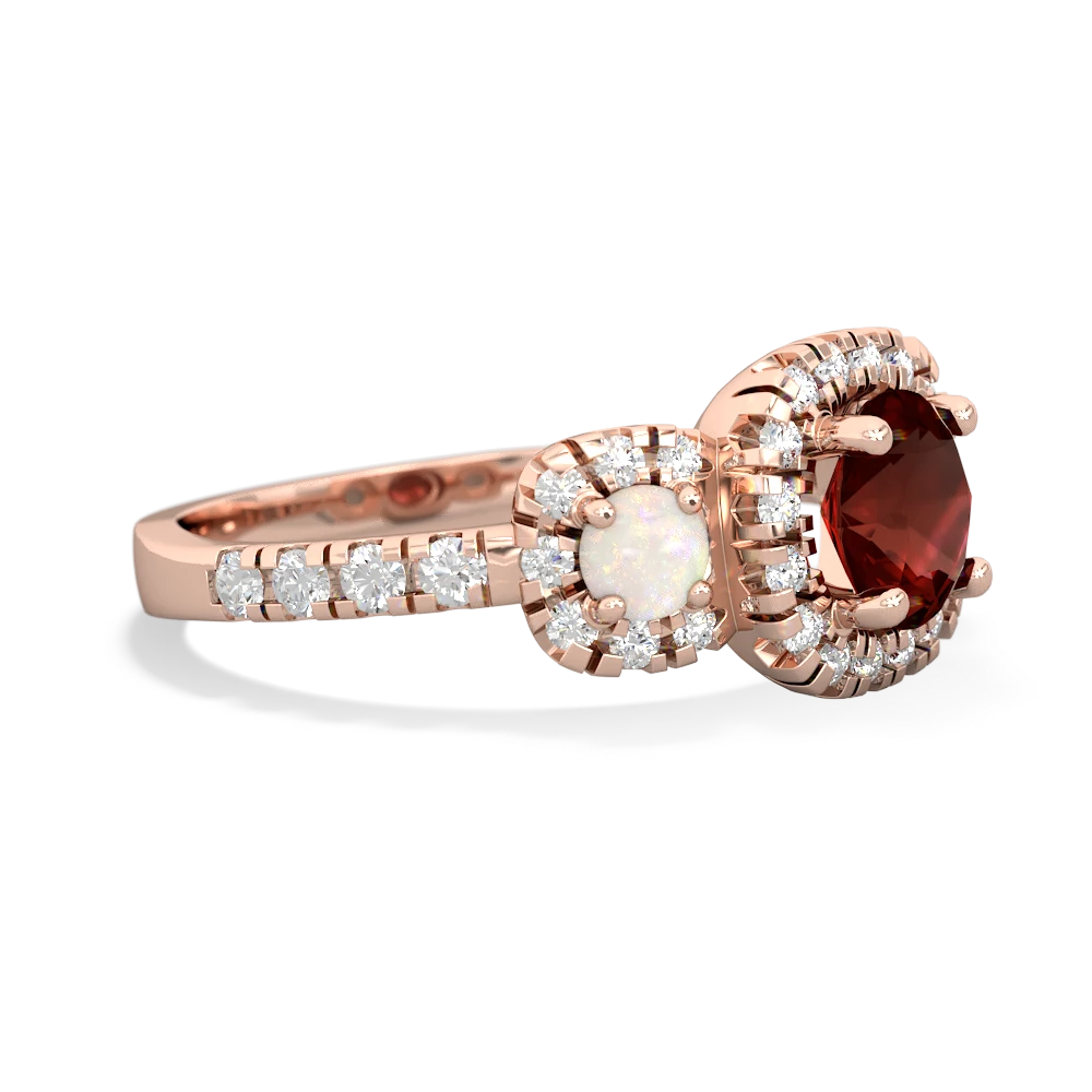 Garnet Regal Halo 14K Rose Gold ring R5350