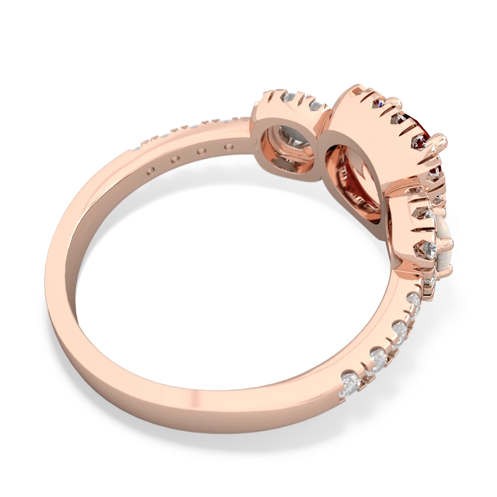 Garnet Regal Halo 14K Rose Gold ring R5350