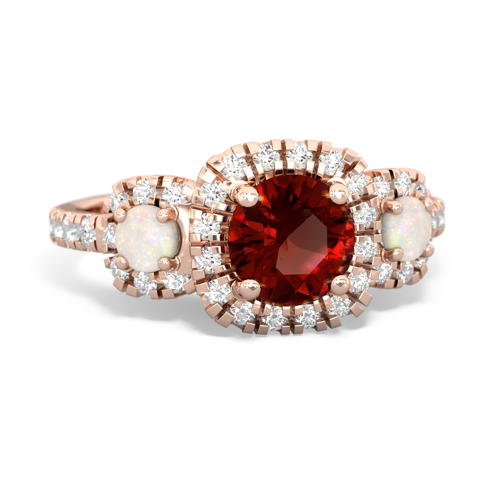 Garnet Regal Halo 14K Rose Gold ring R5350